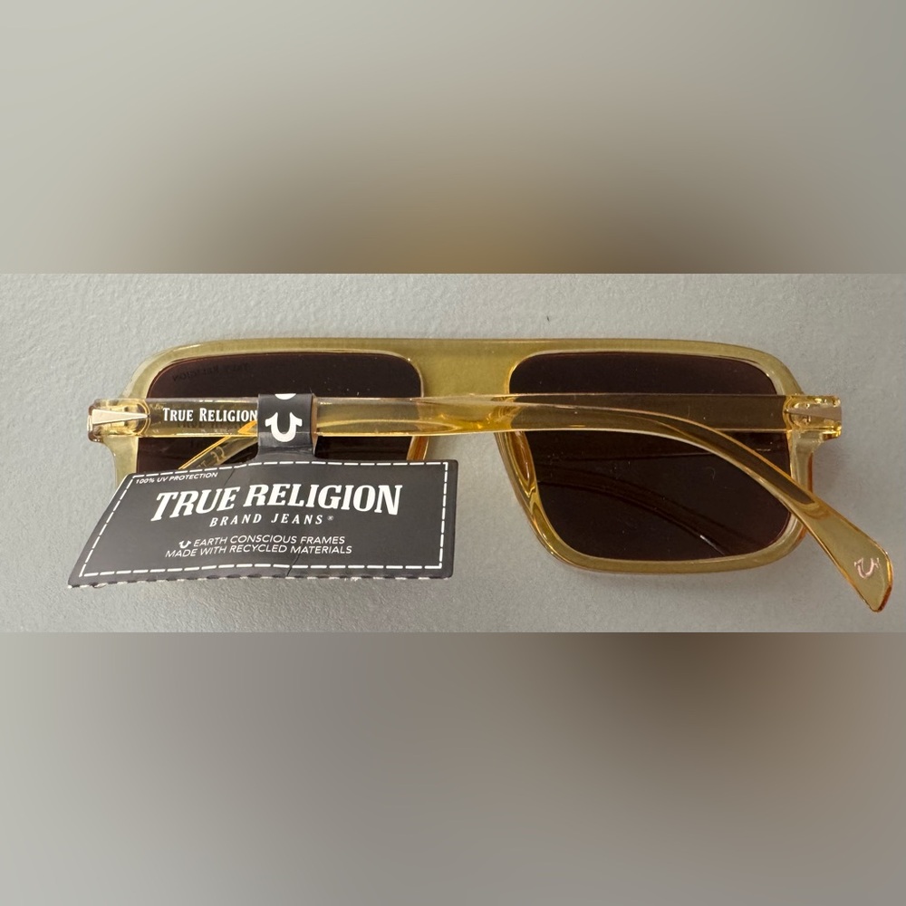 True Religion aviator translucent Amber Sunglasses unisex - Picture 3 of 6